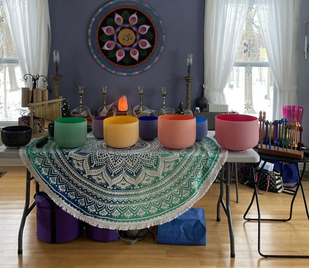 group sound bath at Meadow Path