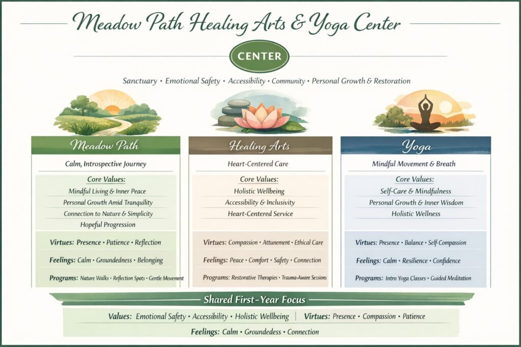 Meadow Path Healing Arts & Yoga Center values and virtues